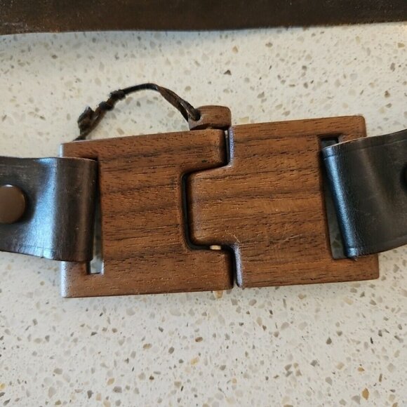 Western Elk Hide Leather Belt Lot 2 Buckskin Pouch Whip Stitch Americana 60s